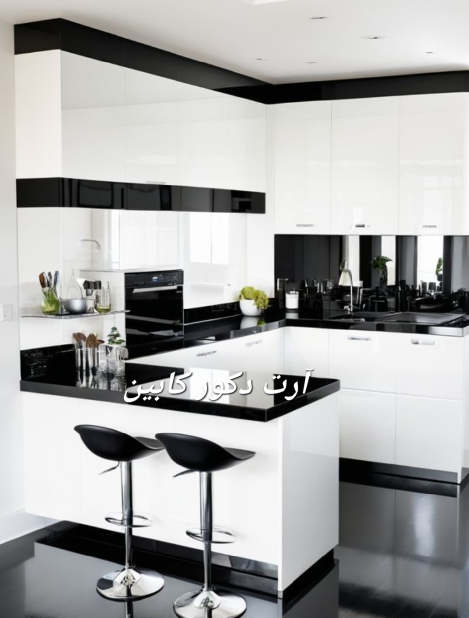 کابینت آرت دکور. ساخت سفارشی هایگلاس سوپر براق باصفحه مشکی براق. فقط تهران و کرج.