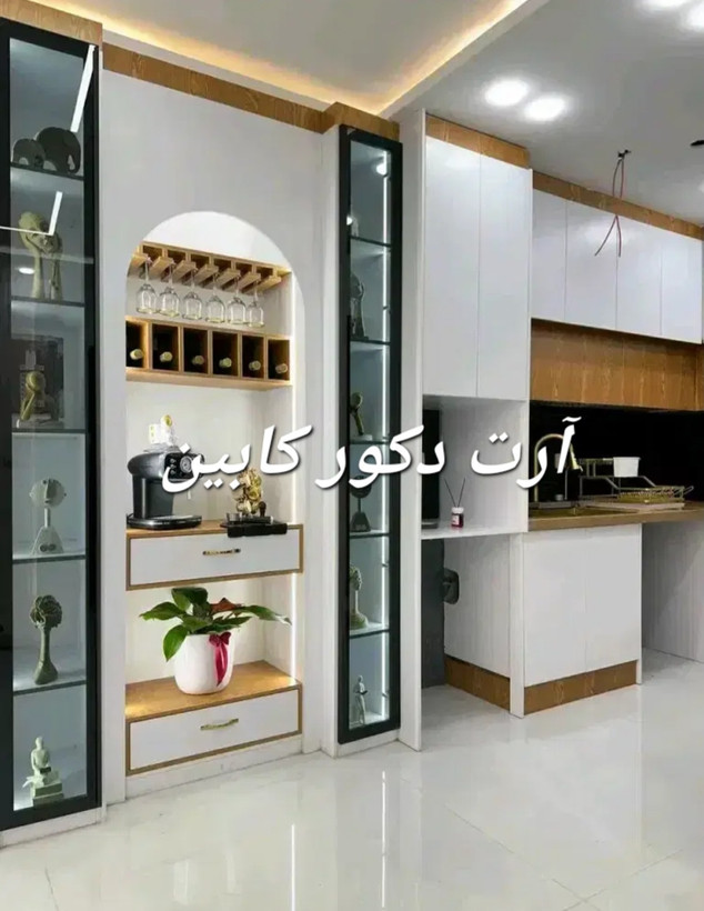 آرت دکور کابین. کابینت خاص وتک .هایگلاس براق وسوپرمات. نئوکلاسیک سفارشی ساخت. ام دی اف وفرامید در تهران و کرج.